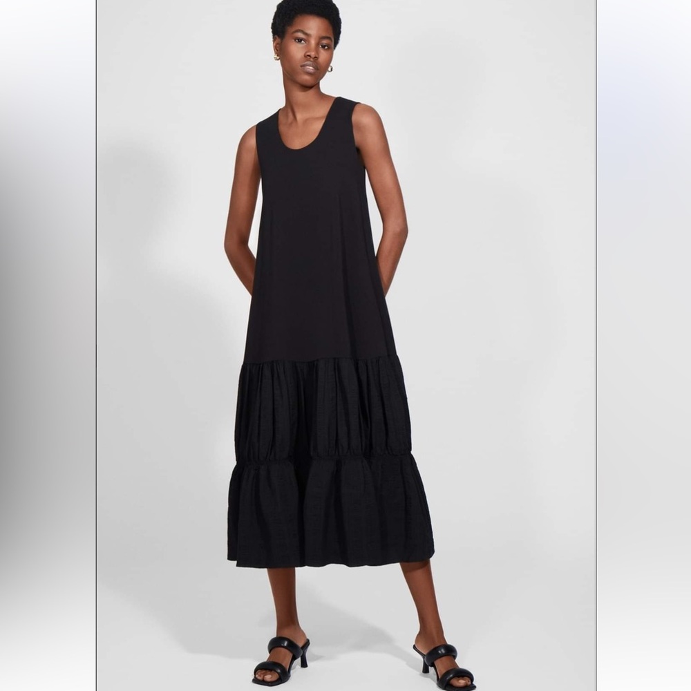 COS Elegant Black Tiered Maxi Dress